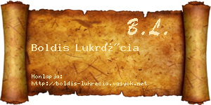 Boldis Lukrécia névjegykártya